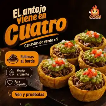 Anuncio real de Q-Picada: El antojo viene en cuatro, creado con IA en NexFlou